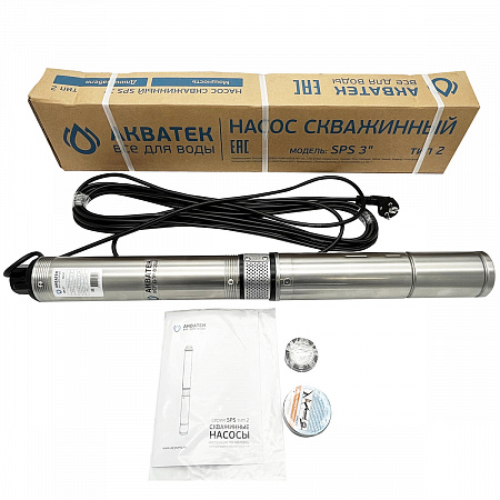 Насос скважинный АКВАТЕК SPS 3,5&quot; 4-124 с кабелем 80 м тип 2