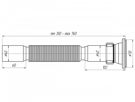 АНИПЛАСТ Сифон гофрированный 11/2&quot;х40
