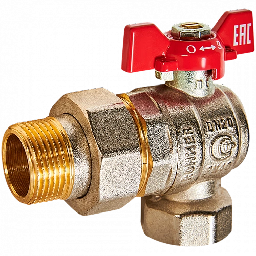 Кран шаровой с американкой угловой ROMMER бабочка 3/4&amp;quot; ВН NEW