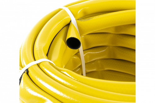 Шланг поливочный армированный ПВХ 3-х слойный ЖЕЛТЫЙ СИБРТЕХ ДАЧНИК 1&amp;quot; - 8атм (25м)