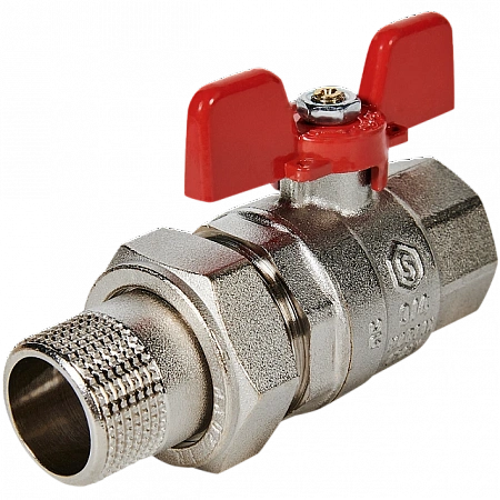 Кран шаровой полнопроходной с американкой STOUT ручка бабочка 3/4&quot; ВР/НР (EPDM) 