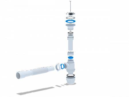 Сифон для умывальника пластиковый АНИПЛАСТ ЮНГ BM1016 11/4&quot;х32 с гибкой трубой 32х40/50