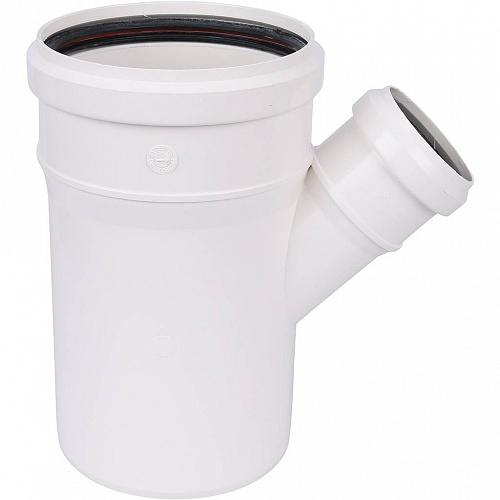 ПВХ Тройник переходной канализационный SINIKON КОМФОРТ ПЛЮС белый Ø110х50х45°