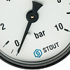 Манометр аксиальный STOUT Ø50-1/4&amp;quot;, 10 бар, горизонтальное подключение