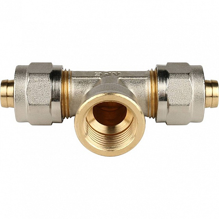 МЦ Тройник резьбовой цанга для металлопласта STOUT Ø16х1/2&quot;х16 В