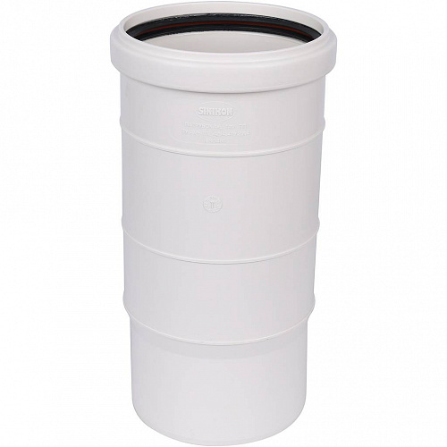 ПВХ Патрубок компенсационный канализационный SINIKON КОМФОРТ ПЛЮС белый Ø110, учетверенной длины