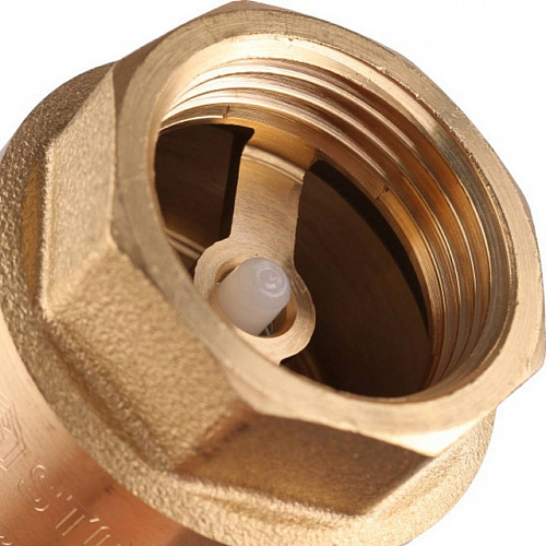 Обратный клапан пружинный, латунный STOUT (с пластиковым седлом) 1&amp;quot; ВВ