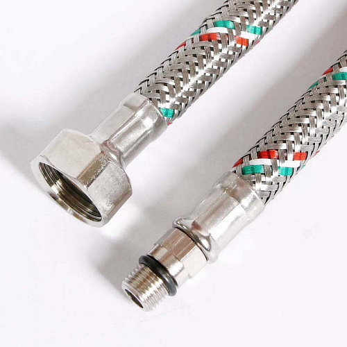 Гибкая подводка для смесителя UNI-FITT М10х1 - 1/2&amp;quot;, 80 см, DN 8, оплётка из нерж. стали