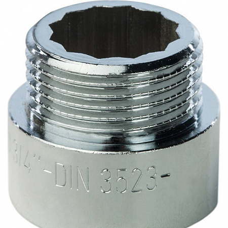 Удлинитель резьбовой латунный STOUT хром 3/4&quot;x15мм ВН