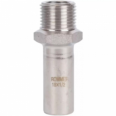 Вставка переходная НПр-НР, 18х1/2, из нержавеющей стали прессовой ROMMER