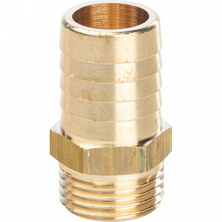 Штуцер резьбовой латунный STOUT без покрытия 1/2&quot;x20мм Н