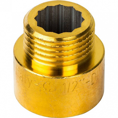 Удлинитель резьбовой латунный STOUT без покрытия 1/2&quot;х15мм ВН