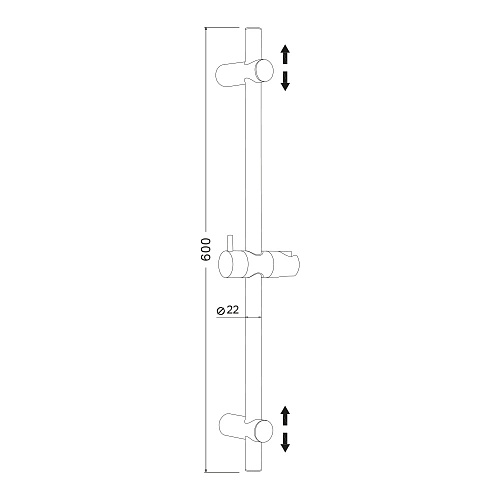 Штанга для душа OLIVE'S KD05 хром, уп. (10 шт)