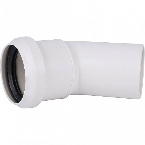 ПВХ Отвод канализационный SINIKON КОМФОРТ ПЛЮС белый Ø50х45°