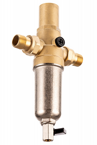 Фильтр промывной с гасителем ГЕЙЗЕР БАСТИОН Ø60 без покрытия 3/4&amp;quot; АМ-АМ, 90 мкм, латунная колба