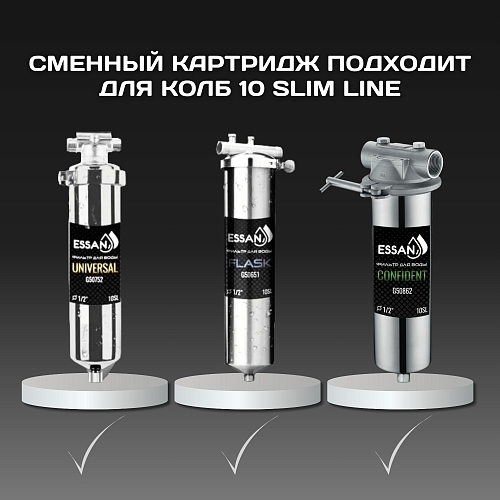 Картридж сменный многоразовый ESSAN EXTREME, 100 мкм, для корпуса 10SL, нержавеющая сетка (50)