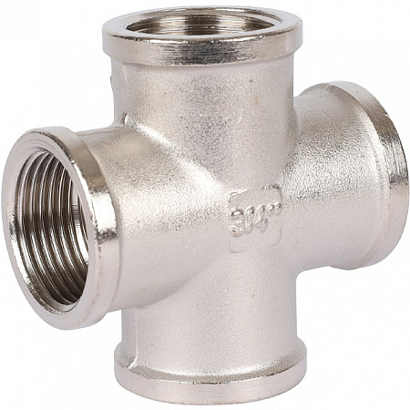 Крестовина резьбовая латунная STOUT никель 3/4&quot; В