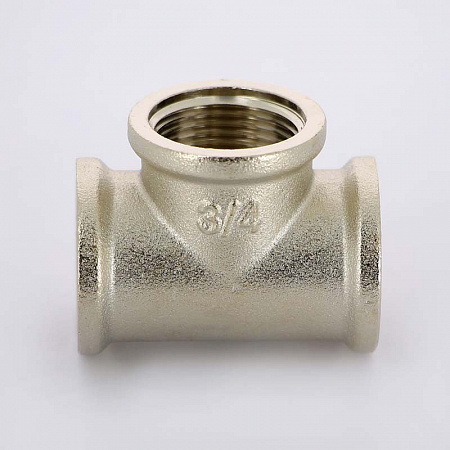 Тройник резьбовой латунный UNI-FITT никель 3/4&quot; В