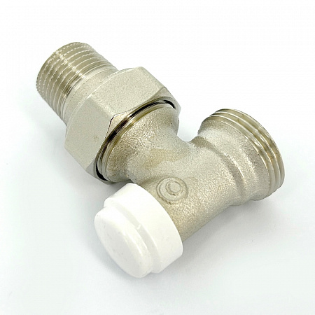 Вентиль обратный угловой UNI-FITT 1/2&quot; х 3/4&quot; НН ЕК с разъёмным соединением, никелированный