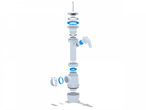 Сифон для кухонной мойки пластиковый АНИПЛАСТ A1000 11/2&amp;quot;х40 с 1 носиком