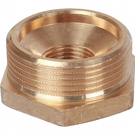 Футорка резьбовая латунная STOUT без покрытия 11/2&quot;x1/2&quot; ВН