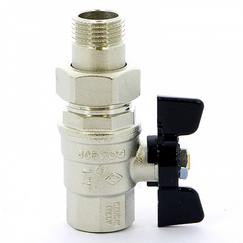 Кран шаровой с американкой BUGATTI OREGON 322 бабочка 1/2&amp;quot; полнопроходной