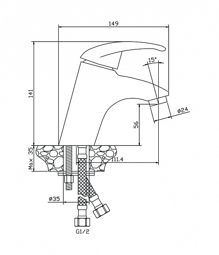 Смеситель для раковины OLIVE'S LERIDA 08100LR хром, латунь, упак (10 шт)