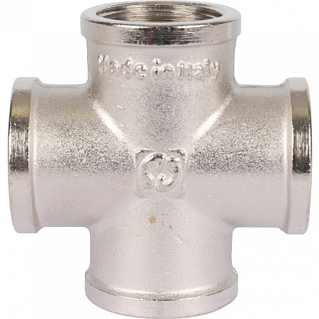 Крестовина резьбовая латунная STOUT никель 3/4&quot; В