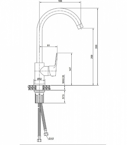 Смеситель для кухни OLIVE'S TIESO 26430TSB черный, латунь, уп. (10 шт)