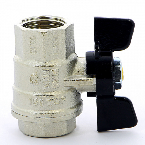 Кран шаровой BUGATTI OREGON 302 бабочка 1/2&amp;quot; ВВ, полнопроходной