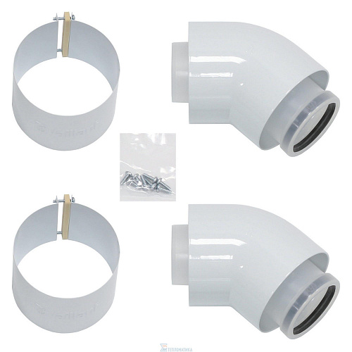 Отвод VAILLANT 45° 60/100 PP, 2 шт