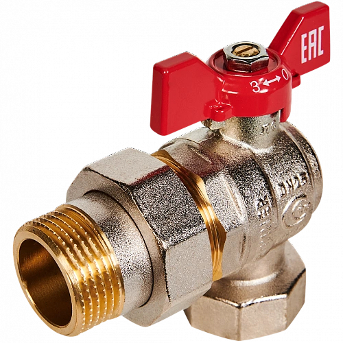 Кран шаровой с американкой угловой ROMMER бабочка 1&amp;quot; ВН NEW