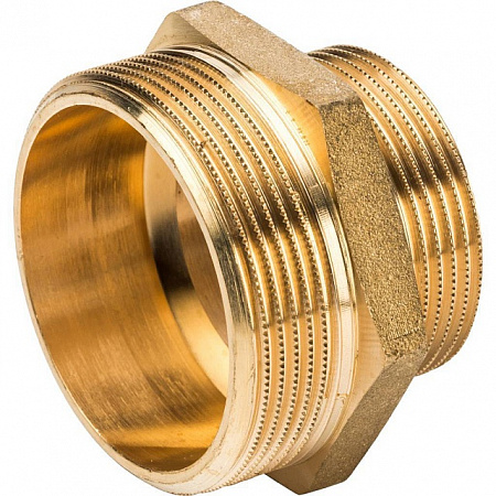 Ниппель переходной резьбовой латунный STOUT без покрытия 2&quot;x11/2&quot; Н