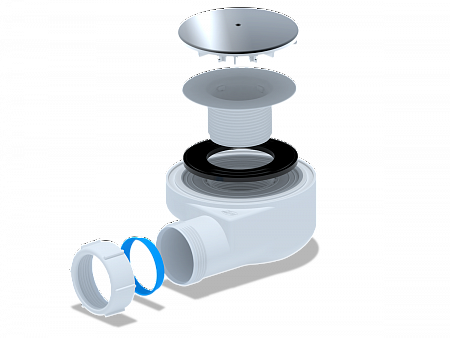 АНИПЛАСТ Сифон для душевого поддона 11/2&quot;х60, h 55 хром