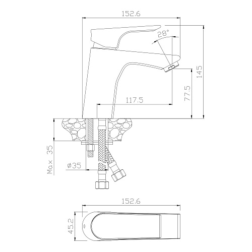 Смеситель для раковины OLIVE'S PORTO 11100PR хром, латунь, упак (10 шт)