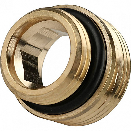 EK Переходник для радиаторов латунный STOUT без покрытия 3/4&quot;х1/2&quot; НН, с прокладкой