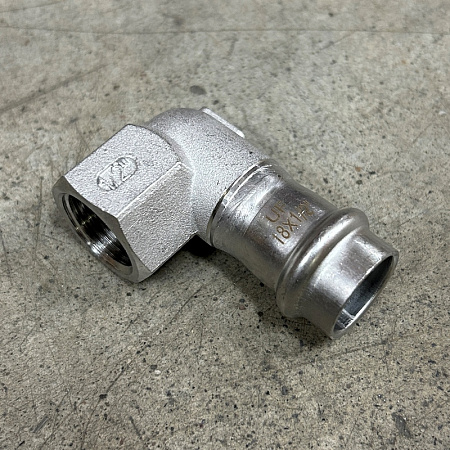 НП Угол резьбовой пресс из нержавейки UNI-FITT фитинг Ø18x1/2&quot; В