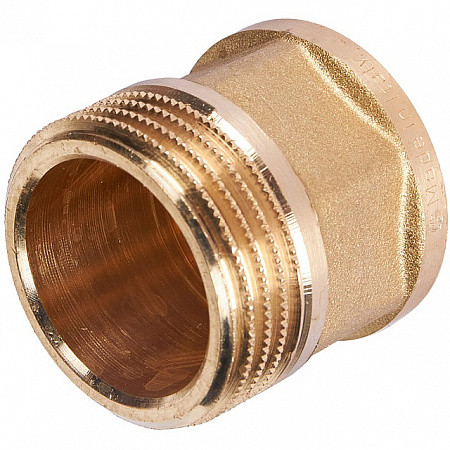 Переход под ключ резьбовой латунный STOUT без покрытия 3/4&quot;х1&quot; ВН