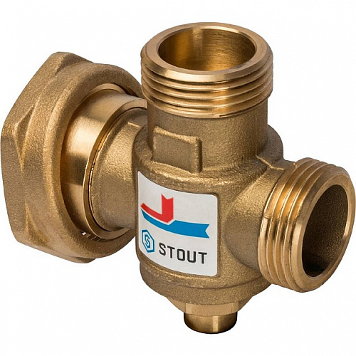 Клапан трехходовой термостатический смесительный STOUT 1&amp;quot; Н-11/2&amp;quot; В-1&amp;quot; Н (70°С)