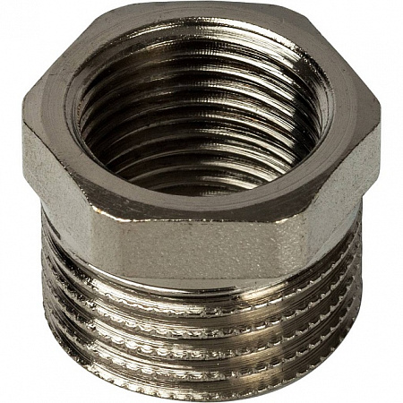Футорка резьбовая латунная STOUT никель 1/2&quot;x3/8&quot; ВН