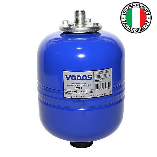 Гидроаккумулятор для воды VODOS WTR вертикальный 8 л,3/4&amp;quot;,НР