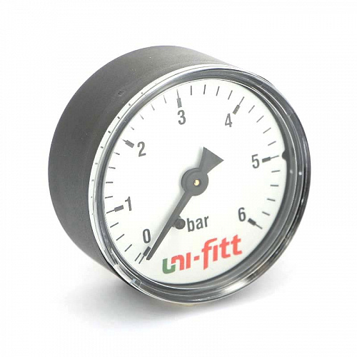 Манометр аксиальный UNI-FITT Ø50-1/4&amp;quot;, 6 бар, горизонтальное подключение