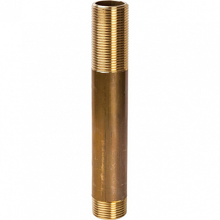 Сгон резьбовой латунный STOUT без покрытия 3/4&quot;x150мм
