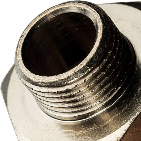 Ниппель переходной резьбовой латунный STOUT никель 3/4&quot;x3/8&quot; Н