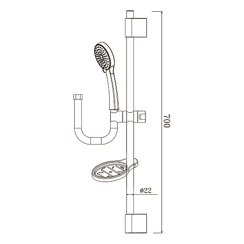 Душевой гарнитур OLIVE'S BD02 хром, уп. (10 шт)