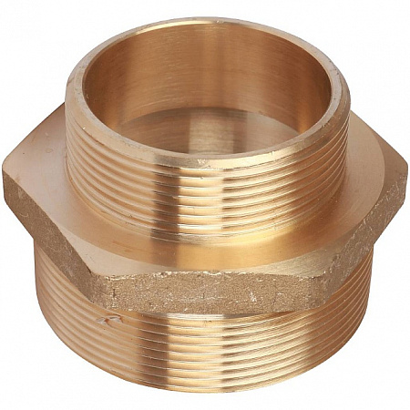 Ниппель переходной резьбовой латунный STOUT без покрытия 21/2&quot;x2&quot; Н