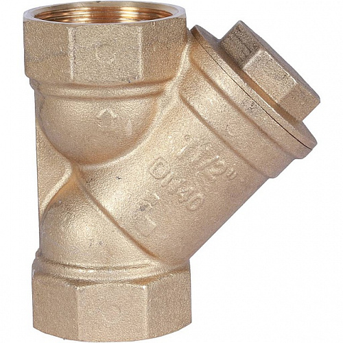 ФГО Фильтр косой грубой очистки STOUT SFW латунный 11/2&amp;quot;, 500 мкр, желтый