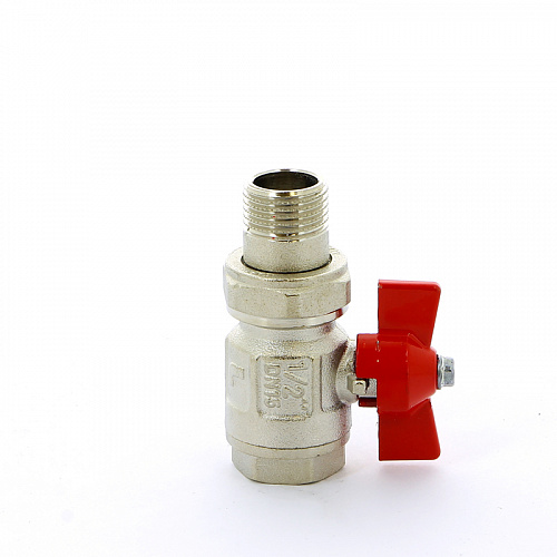 Кран шаровой с американкой ITAP IDEAL ART 098 бабочка 1/2&amp;quot; никель, полнопроходной (26096)