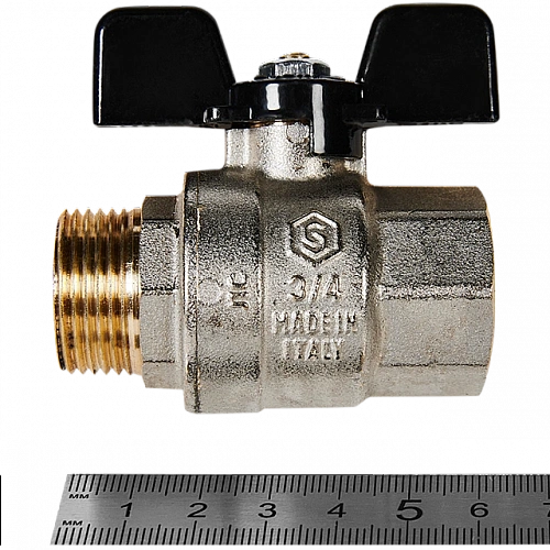 Кран шаровой полнопроходной, ВР/НР, ручка бабочка 3/4&amp;quot; STOUT