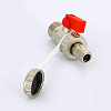 Кран шаровой потребительный UNI-FITT 1/2&amp;quot;x3/4&amp;quot; НН сливной со штуцером и заглушкой, флажок красн мета